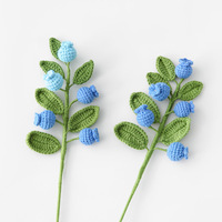 Rangkaian Bunga Cabang Blueberry Gradasi Warna Biru Ramah Lingkungan Elegan Cabang Blueberry Gradasi Biru Vas Kantor Dekorasi Bunga