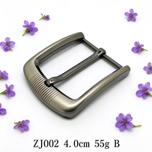 หัวเข็มขัดโลหะผสมสังกะสีทรงสี่เหลี่ยมขนาด 40 มม. แบบขัดเงาสี Gunmetal ขาเดี่ยว สำหรับเข็มขัดหนัง - Product Image 2