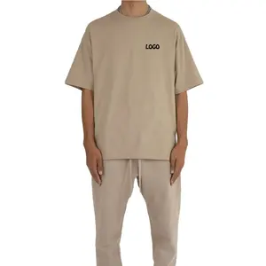 เสื้อยืดผู้ชายผ้าฝ้าย80gsm โอเวอร์ไซส์สำหรับผู้ชายเสื้อยืดโชว์ไหล่แนววินเทจแบบ JL-82613