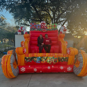 Traîneau gonflable de Noël, traîneau gonflable du Père Noël, traîneau à <span class=keywords><strong>rennes</strong></span> pour selfies, célébrations de Noël du Père Noël, traîneau de Noël en plein air - Product Image 3