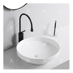 Vòng hình dạng thiết kế mới màu trắng men sứ rửa lưu vực phòng tắm dễ dàng làm sạch Countertop handmade nghệ thuật bồn rửa bát cho nhà - Product Image 2