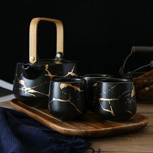Vintage Chinese Porcelain Tea & Coffee Cup <b>Set</b> Ethiopian Japanese <b>Teapot</b> with Tray - Product Image 6