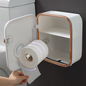 Vente en gros boîte de pompage murale étanche pour toilettes boîte à <span class=keywords><strong>papier</strong></span> hygiénique en plastique boîte de <span class=keywords><strong>rangement</strong></span> pour rouleau de <span class=keywords><strong>papier</strong></span> <span class=keywords><strong>toilette</strong></span> sans poinçon - Product Image 3