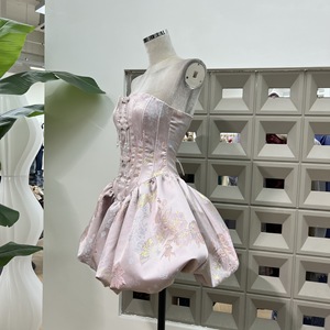 Vestido de mujer vintage con hebilla de cuentas de uñas vestido ajustado sin tirantes vestido de espina de pescado <span class=keywords><strong>ropa</strong></span> de boutique al por mayor - Product Image 6