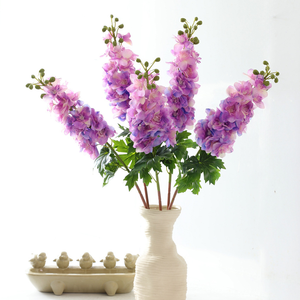 Flor Artificial de Alta Calidad, Tacto Real, Látex, Delphinium Ajacis, Azul y Rosa, para Decoración de Bodas, Centro de Mesa para el Hogar - Product Image 6