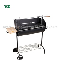 Gril à demi-tambour d'huile avec table d'appoint et coupe-vent