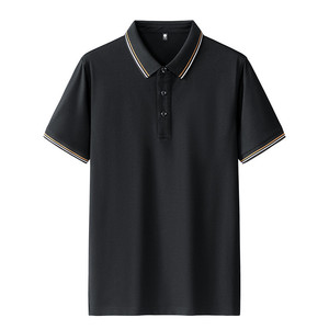 Polo Shirt Quick Dry Solid Color Short Sleeve Polyester Men Women Daily Wear - Product Image 4