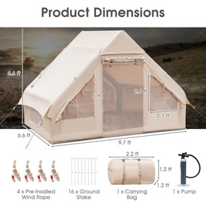 En gros Portable Oxford <span class=keywords><strong>Camping</strong></span> En Plein Air Ensemble Complet Équipement Étanche À La Pluie Épaissie Auvent Tente Gonflable Air Tente Pendant La Nuit - Product Image 2