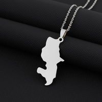 Collier carte de la Palestine personnalisé Collier carte de la Martinique avec logo gravé en acier inoxydable pour homme et femme