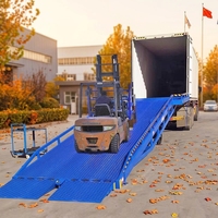 Rampe de chargement mobile hydraulique portable à faible bruit de 6, 8, 10, 15 et 20 tonnes avec garde-corps de 350 mm pour quai de chargement de conteneurs et chariots élévateurs
