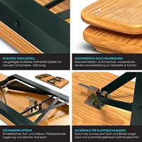 Ensemble de table à bière pliant 3 pièces avec banc de pique-nique en bois pour jardin, extérieur, patio