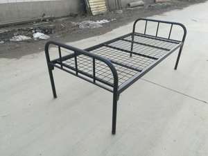 Hot Sale Adults and children Steel Metal <b>Single</b> Full Size <b>Bed</b> Frame Spring Minimalist Design Stable Bedroom Furniture for Hotel - Product Image 1