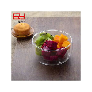 Cuenco centrífugo de vidrio transparente hecho a mano para horno <span class=keywords><strong>microondas</strong></span>, ensalada, fruta, helado - Product Image 5