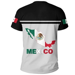 Gran oferta de camisetas personalizadas de talla grande con estampado de escudo de armas de México, camisetas para niños, venta al por mayor, Camiseta ajustada de poliéster para hombres - Product Image 2