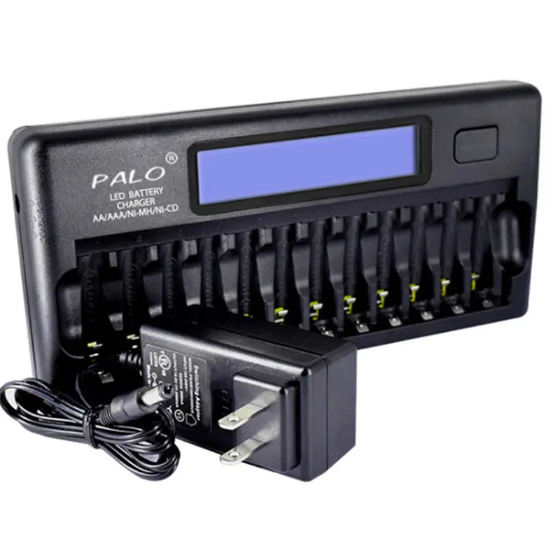 AA/AAA rechargeable battery Certified 12-slot LCD battery charger multi-function fast charge discharge KTV microphone battery