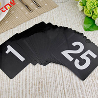 Numéro de Table Personnalisé 1-100 en Acrylique Blanc Durable et Imperméable, Panneau de Table PVC Noir Inversé, Carte de Numéro de Table de Mariage Série