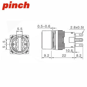 Pinch <b>Push</b> <b>Button</b> <b>Switch</b> La16y-11 16mm 1No1Nc Self Resetting Self Locking Full Illuminated Screw Terminal Ip40 - Product Image 2