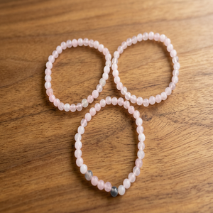Rose Quartz Beaded Bracelet 6mm Elastic Natural Crystal Stone Jewelry <b>Healing</b> Chakra Semi-Precious Craft Christmas Handmade - Product Image 2