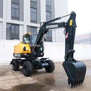 Excavatrice sur pneus Hyundai HW60eco d'occasion, moteur Cummins 60W, pompe Kawasaki, origine Corée, équipement de construction haute efficacité - Product Image 4