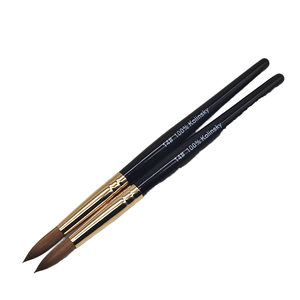 Pincel Profesional para Uñas Acrílicas de Pelo Kolinsky, Mango de Madera Negra, Forma Ovalada, Herramienta de Manicura - Product Image 1
