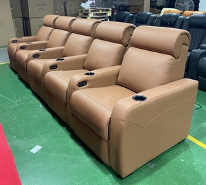 Velours Rouge Couleur Home Cinéma Chaise Inclinable Électrique Villa Recliner Cinéma Canapé Home Cinéma Meubles VIP Médias Cinéma Sièges - Product Image 5