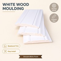 Moulure en bois blanc apprêtée, profilé rainuré décoratif sur mesure pour la décoration murale intérieure