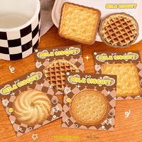 Nouvelles notes adhésives créatives en forme de biscuits au lait, super cool, bloc-notes pour messages, adhésif puissant, forme unique pour étudiants