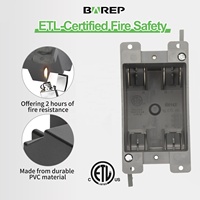 Boîte de jonction électrique en PVC Barep Factory ETL 14 pouces ronde pour suspension de barre de plafond, pour l'installation de prises et interrupteurs domestiques