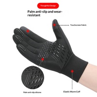 Gants de cyclisme en nylon pour hommes avec logo personnalisé, à doigts entiers, imperméables, coupe-vent, compatibles avec les écrans tactiles, antidérapants, noirs et gris
