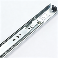 Glissières de tiroir à verrouillage robustes de 51 mm de large, à extension complète, à montage latéral, télescopiques, capacité max. 60 kg, pour coffres à outils, caravanes et utilitaires