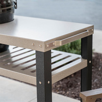Chariot de barbecue moderne en acier thermolaqué pour grilles céramiques Kamado – Design portable et écologique avec flamme intégrée