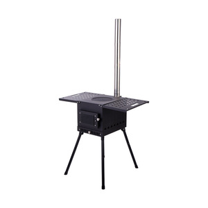 Estufa Portátil de Leña 400x300x340mm, Calentador para Acampar al Aire Libre, Barbacoa Multiusos, Combustible de Leña - Product Image 4