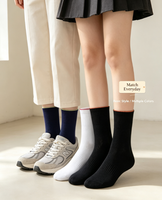 Chaussettes de sport mi-mollet respirantes à col rond, super douces, couleur unie personnalisable