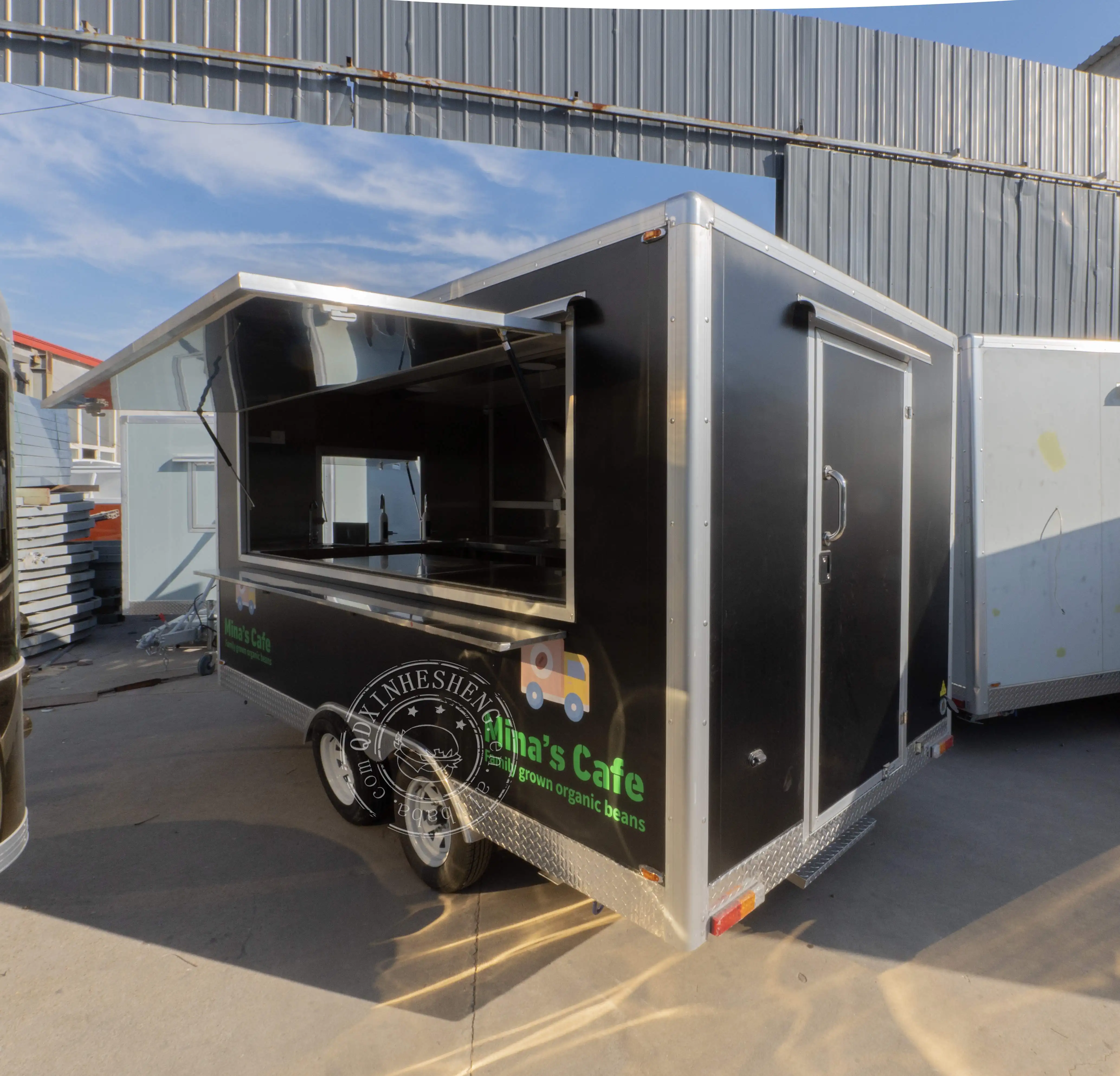 mobile salon food truck black hot dog stand mobile kitchen ice cream kiosk hot dog cart with fully equipped