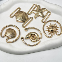 Boutons irréguliers en alliage de grande taille, style occidental, pour lingerie, maillots de bain, foulards ; fermoirs de connexion poitrine ; boucles décoratives ; de forme variée