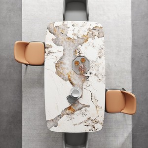 Table à manger en pierre, style <span class=keywords><strong>Pandora</strong></span> brillant, design italien de luxe léger, inspiration nordique moderne, pour restaurant - Product Image 2