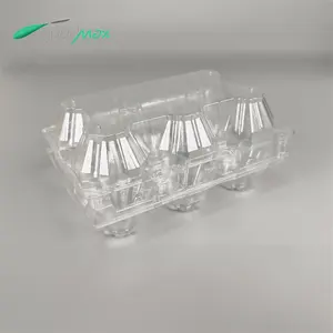Bandeja desechable para embalaje de huevos de pollo con 6, 8, 10, 12, 15, 16, 18, 20, 25 y 30 agujeros, bandejas blíster de plástico PET transparente para huevos