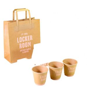 Large Gusset Luxury Reusable Brown Kraft <b>Paper</b> Bags with Custom Logo Printing Twisted Handles for Food Delivery Lunch Packaging - Product Image 1