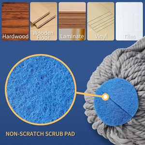Microfiber Steel Long Handle Twist Mop with Wringer for Hardwood Vinyl <b>Tile</b> Floors Eco-friendly & Durable - Product Image 3
