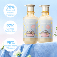 Gel douche doux intergalactique SheDiary pour peaux sensibles, gel douche hydratant rafraîchissant avec soie hydrolysée 500 ml
