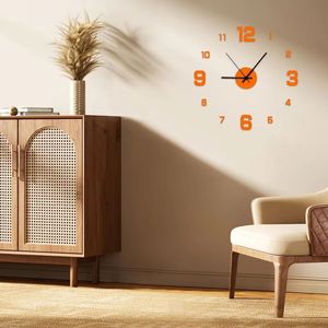 Creative DIY Frameless <b>Digital</b> & Analog <b>Wall</b> <b>Clock</b> Minimalist Design for Home & Office Easy Installation <b>Wall</b> Decal - Product Image 3