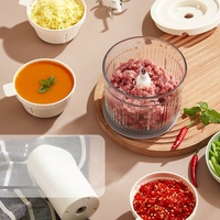 Robot culinaire multifonctionnel 3 bols 2 lames, mini hachoir à ail, mixeur, hachoir à viande, préparateur de repas pour bébé