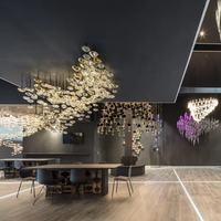 Lustres au design personnalisé Plafonnier en cristal de luxe Luminaires de lustre fantaisie pour projet de villa Hall d'hôtel