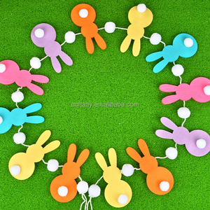 Guirnalda de Decoración de Conejitos de Pascua de Fieltro de Lana de Nueva Zelanda para Decoración de Fiesta de Pascua - Product Image 1