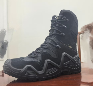 TSB07 Heavy duty camping Men camping <b>hiking</b> cow leather suede high top tactical <b>boots</b> black color stock wholesales - Product Image 4