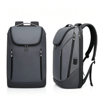 Sac à dos pour ordinateur portable de 15,6 pouces résistant à l'eau avec panneau solaire USB et sangle détachable, sac à dos de voyage d'affaires