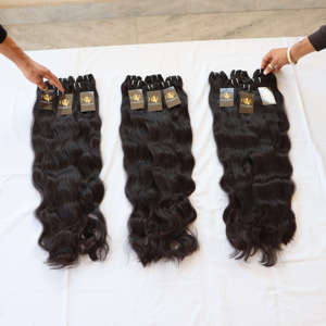 Cheveux bruts de temple indien cheveux alignés sur les cuticules cheveux humains vierges Remy raides 3 faisceaux avec dentelle frontale Hd - Product Image 2