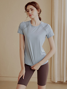 Wholesale Women Mesh Panel Back Vent Yoga Shirts Quick Dry <b>Raglan</b> Short Sleeve Breathable Athletic Workout <b>Tops</b> Activewear - Product Image 5