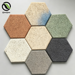 Panel Acústico Decorativo de Lana de Madera Hexagonal Personalizado QQ, Arte Mural 3D Insonorizante para Diseño Moderno de Oficinas, Cafeterías y Estudios - Product Image 1