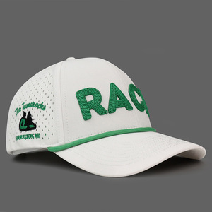 HS40 6 ألواح للرجال بيضاء مخصصة مطرزة شعار مثقب قبعة مقاومة للماء - Product Image 3